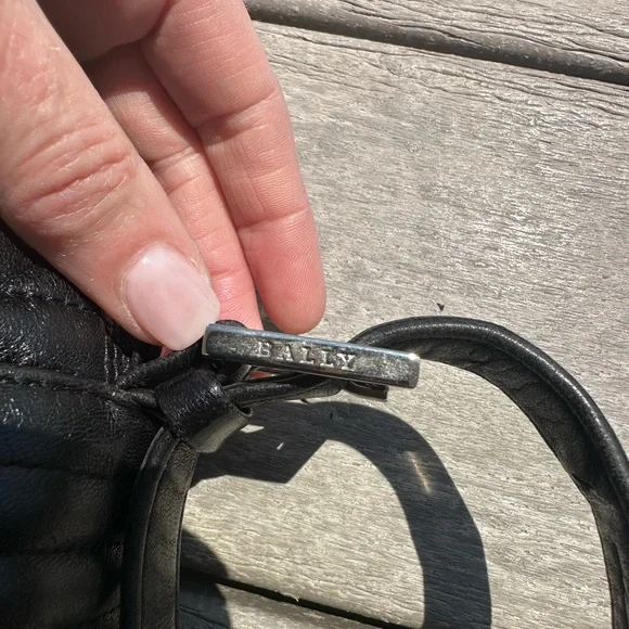 Bally Black Lambskin Quilted Geometric Shoulder Bag | Vintage | EUC - Picture 9 of 13